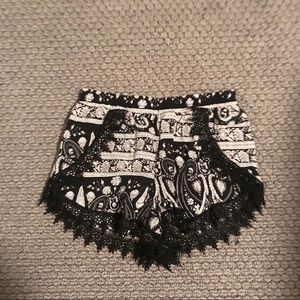 Black and white shorts